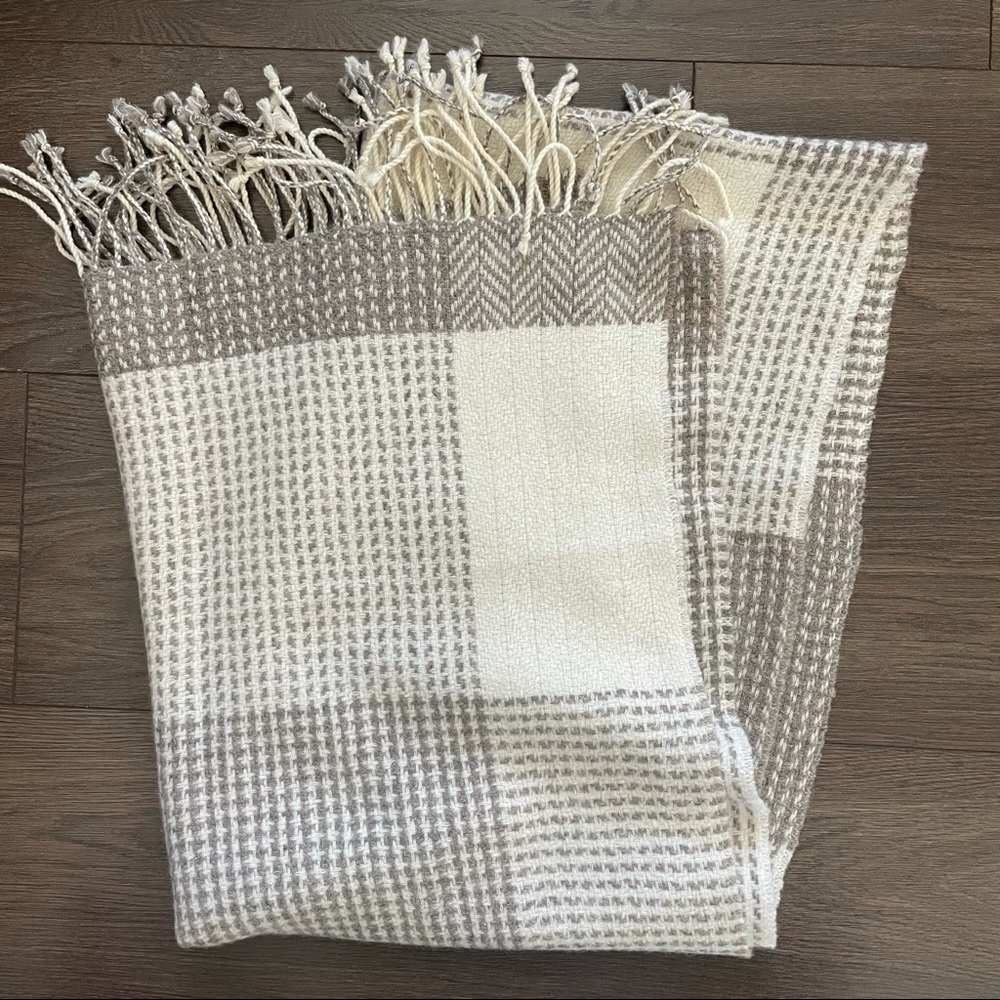 Muji wool fringe scarf NWOT